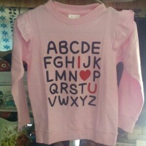 NWOT!  Pink Long Sleeve Alphabet Tee